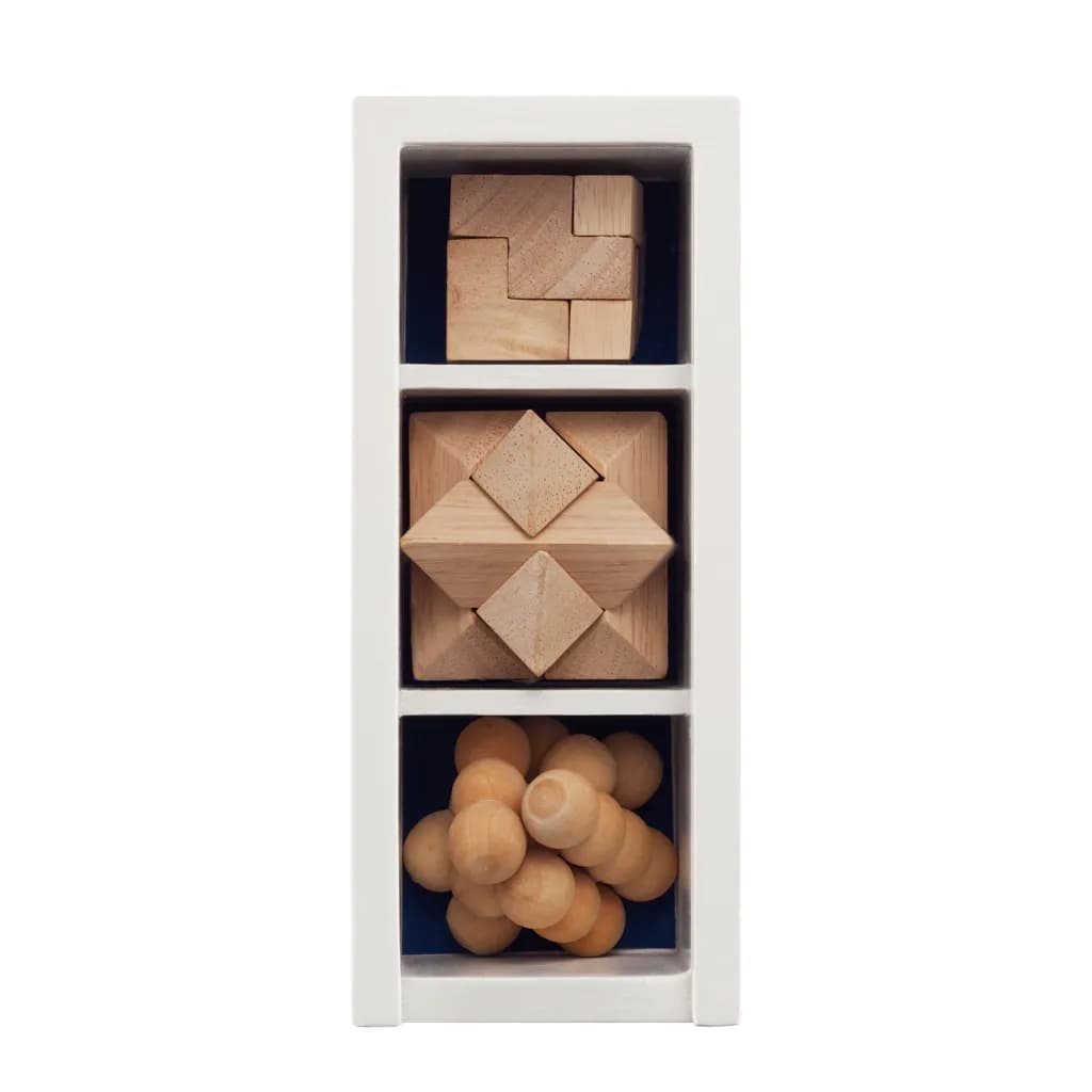 3-tlg. Denkspiel Set - weiß