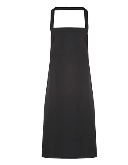 Organic Cotton Bib Apron (No Pocket) - Black (ca. Pantone Black C)