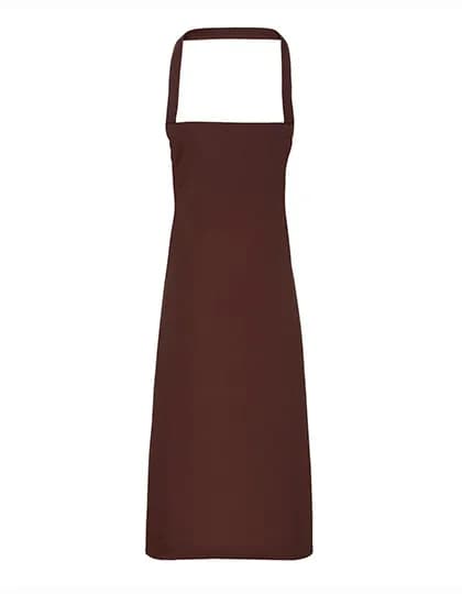 Organic Cotton Bib Apron (No Pocket) - Brown (ca. Pantone 476C)