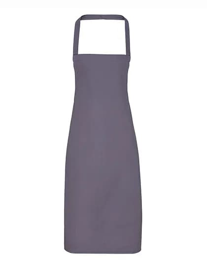 Organic Cotton Bib Apron (No Pocket) - Dark Grey (ca. Pantone 431C)