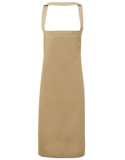 Organic Cotton Bib Apron (No Pocket) - Khaki (ca. Pantone 7503C)