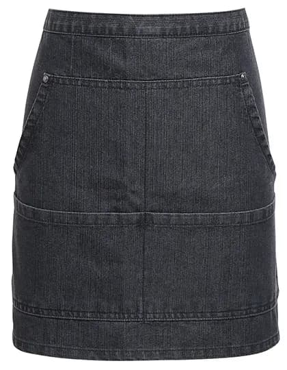 Jeans Stitch Denim Waist Apron - Black Denim (ca. Pantone 433C)