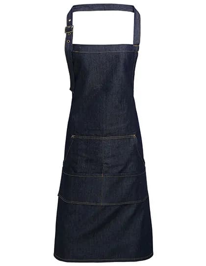 Jeans Stitch Denim Bib Apron - Indigo Denim (ca. Pantone 2767C)
