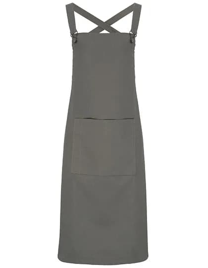 Cross Back Barista Bib Apron - Dark Grey (ca. Pantone 431C)