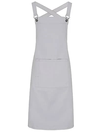 Cross Back Barista Bib Apron - Silver (ca. Pantone 428C)