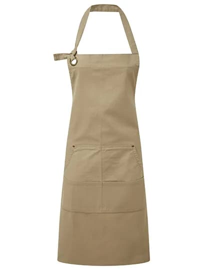Calibre Heavy Cotton Canvas Pocket Apron - Khaki (ca. Pantone 7536C)