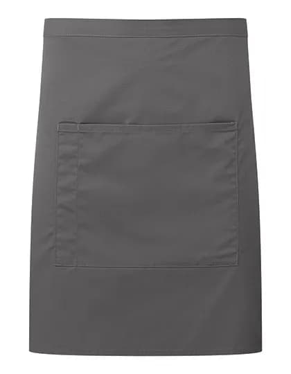 Colours Mid Length Apron with Pocket - Dark Grey (ca. Pantone 425C)