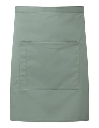 Colours Mid Length Apron with Pocket - Sage (ca. Pantone 5497C)