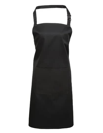 Colours Collection Bib Apron With Pocket - Black (ca. Pantone Black C)