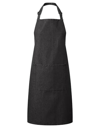Colours Collection Bib Apron With Pocket - Black Denim (ca. Pantone 532C)
