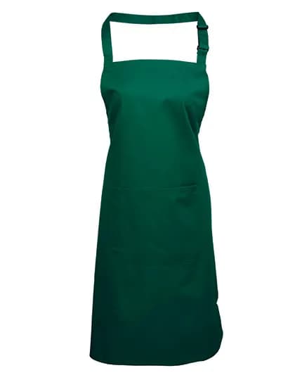 Colours Collection Bib Apron With Pocket - Bottle Green (ca. Pantone 560C)