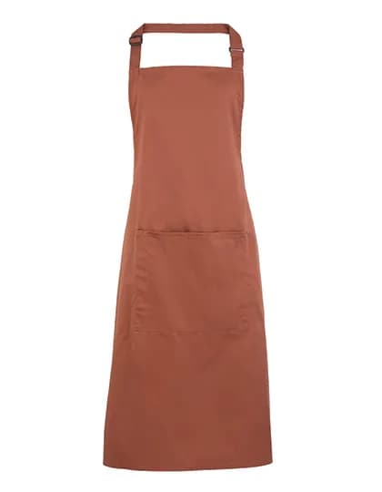 Colours Collection Bib Apron With Pocket - Chestnut (ca. Pantone 7525C)