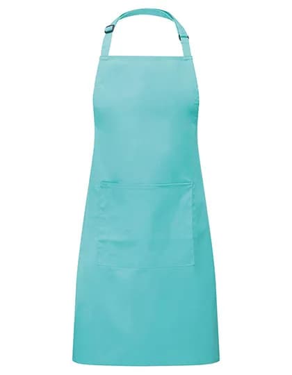 Colours Collection Bib Apron With Pocket - Duck Egg Blue (ca. Pantone 7466C)