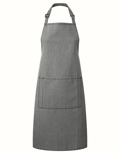 Colours Collection Bib Apron With Pocket - Grey Denim (ca. Pantone Cool Gray 10C)