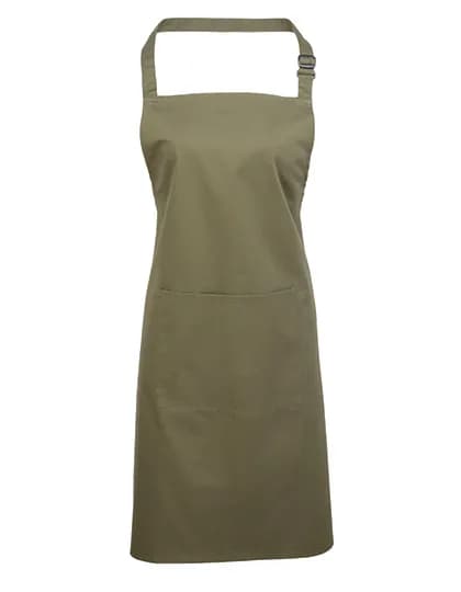 Colours Collection Bib Apron With Pocket - Olive (ca. Pantone 378C)