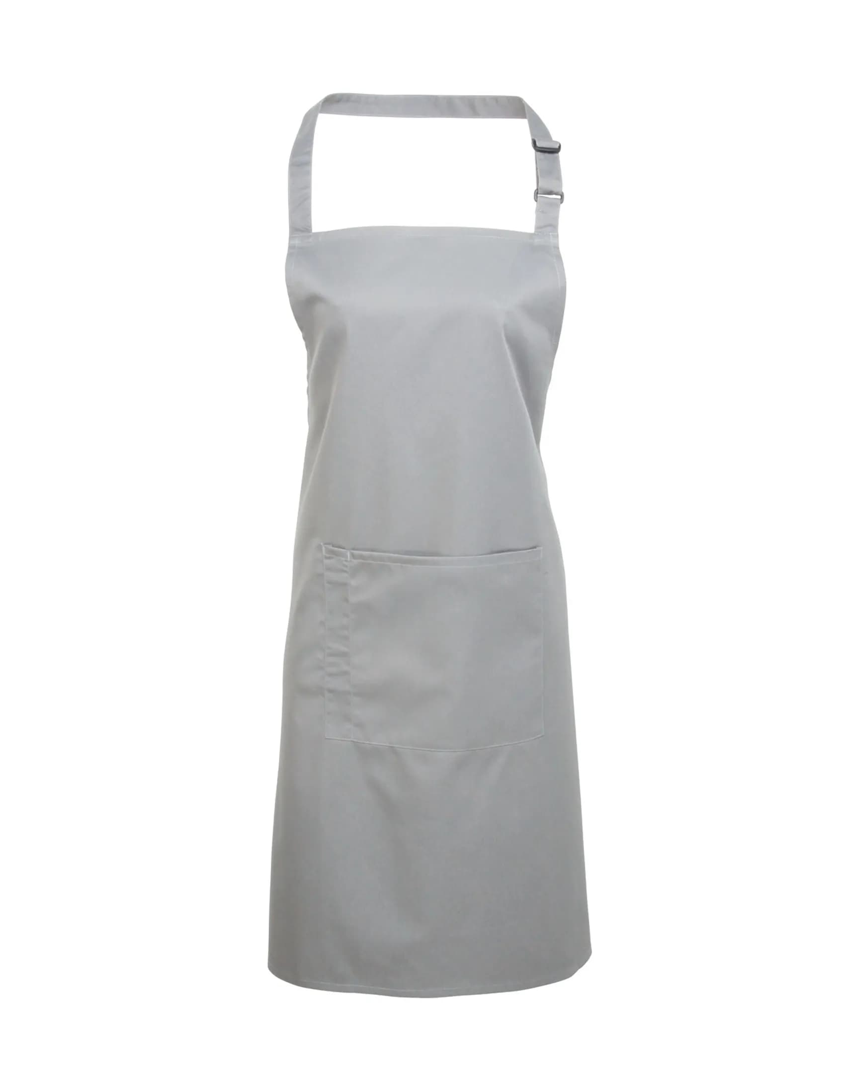 Colours Collection Bib Apron With Pocket - Pale Grey (Silver) (ca. Pantone 428C)