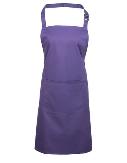 Colours Collection Bib Apron With Pocket - Purple (ca. Pantone 269C)