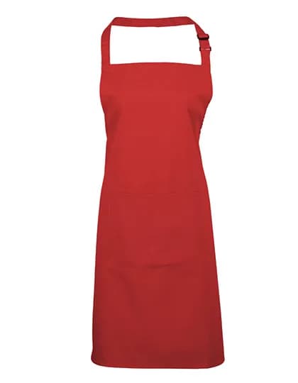 Colours Collection Bib Apron With Pocket - Red (ca. Pantone 200C)