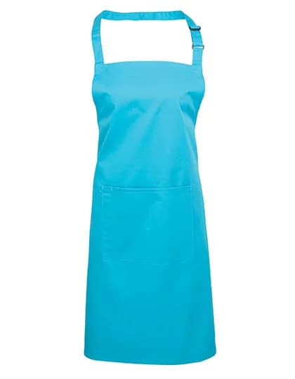 Colours Collection Bib Apron With Pocket - Turquoise (ca. Pantone 312C)