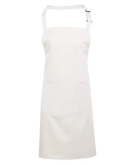 Colours Collection Bib Apron With Pocket - White