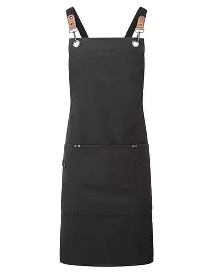 Clip n Clasp Cross-Back Bib Apron - Black (ca. Pantone Black C)