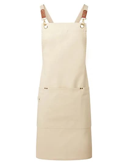 Clip n Clasp Cross-Back Bib Apron - Natural (ca. Pantone 4755C)