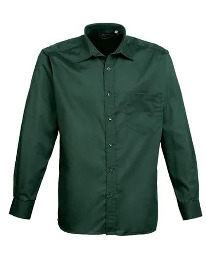 Men´s Poplin Long Sleeve Shirt - Bottle Green
