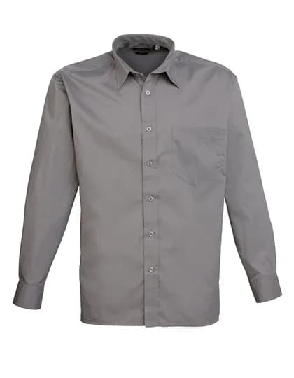 Men´s Poplin Long Sleeve Shirt - Dark Grey