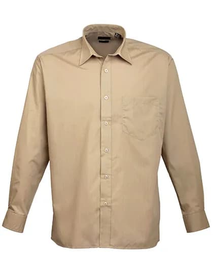 Men´s Poplin Long Sleeve Shirt - Khaki