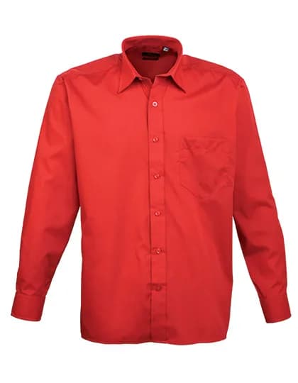 Men´s Poplin Long Sleeve Shirt - Red
