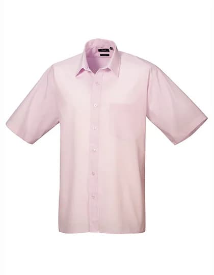 Men´s Poplin Short Sleeve Shirt - Pink (ca. Pantone 707C)