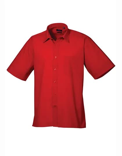 Men´s Poplin Short Sleeve Shirt - Red