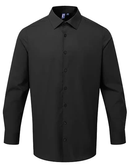 Mens Long Sleeve Recyclight Poplin Shirt - Black