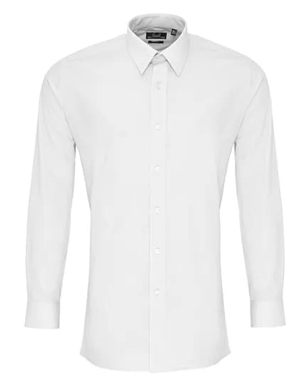 Men´s Long Sleeve Fitted Poplin Shirt - White
