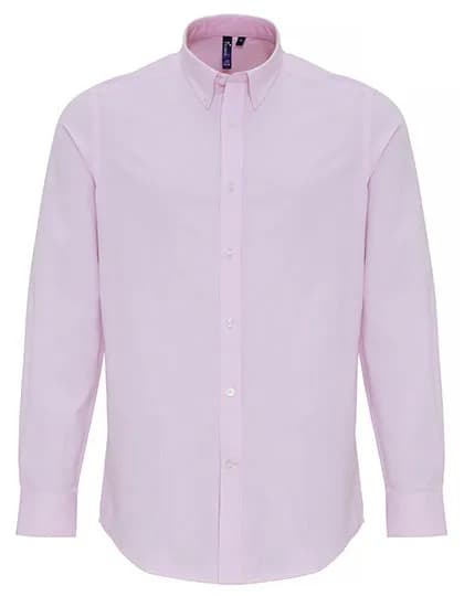 Men´s Cotton Rich Oxford Stripes Shirt - White/Pink (ca. Pantone 1895C)