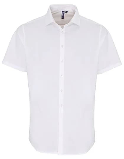 Men´s Stretch Fit Poplin Short Sleeve Cotton Shirt - White