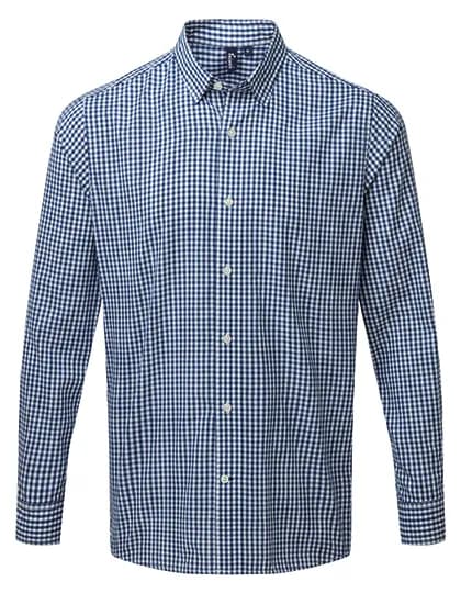 Men´s Maxton Check Long Sleeve Shirt - Navy (ca. Pantone 533C)/White