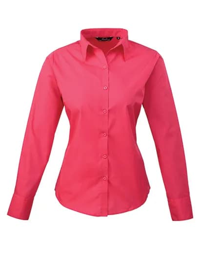 Women´s Poplin Long Sleeve Blouse - Hot Pink
