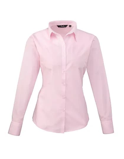 Women´s Poplin Long Sleeve Blouse - Pink (ca. Pantone 707C)