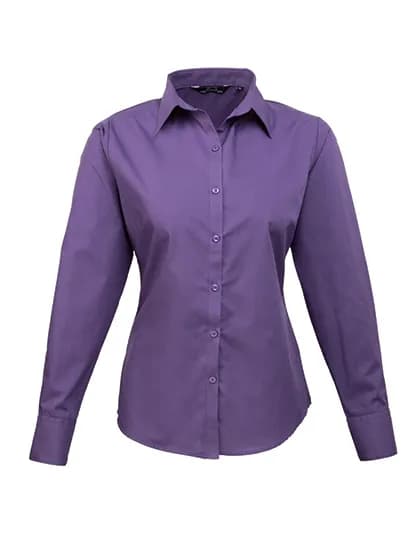 Women´s Poplin Long Sleeve Blouse - Purple