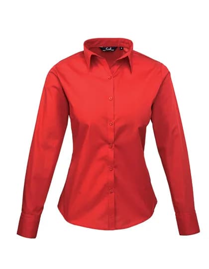 Women´s Poplin Long Sleeve Blouse - Red