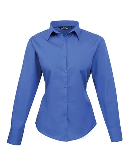 Women´s Poplin Long Sleeve Blouse - Royal (ca. Pantone 7686C)