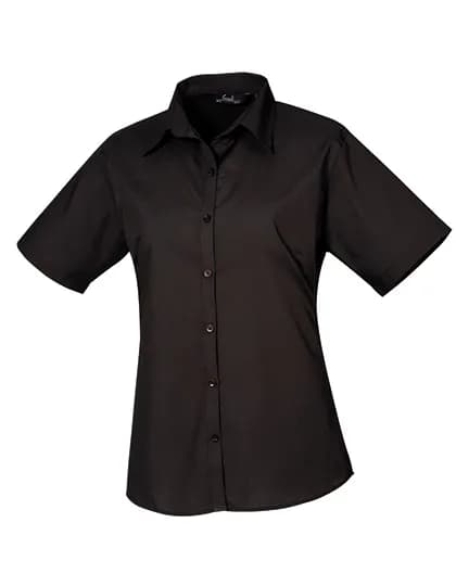 Women´s Poplin Short Sleeve Blouse - Black (ca. Pantone Black C)