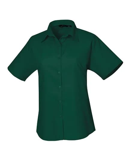 Women´s Poplin Short Sleeve Blouse - Bottle Green