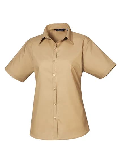 Women´s Poplin Short Sleeve Blouse - Khaki