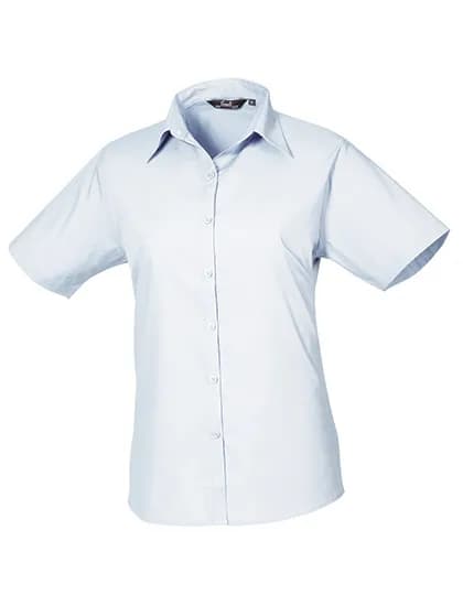 Women´s Poplin Short Sleeve Blouse - Light Blue (ca. Pantone 2717C)