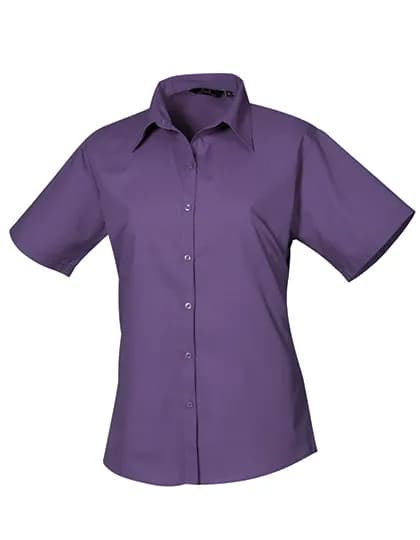 Women´s Poplin Short Sleeve Blouse - Purple