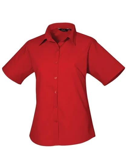 Women´s Poplin Short Sleeve Blouse - Red