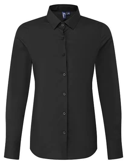 Womens Long Sleeve Recyclight Poplin Shirt - Black