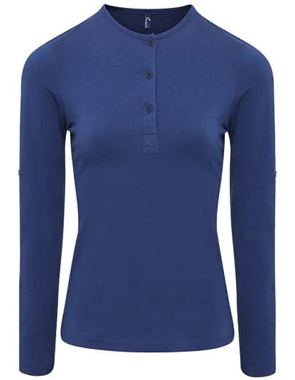 Women´s Long-John Roll Sleeve Tee - Indigo (ca. Pantone 534C)